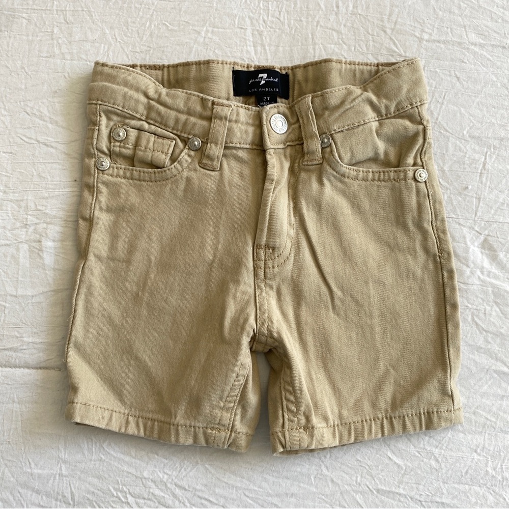 7 for all mankind khaki denim shorts for spring boys size 2T